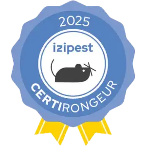 Badge de certification Izipest 2025 Certirongeur